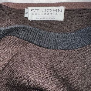 St John Vintage Brown Black Sweater size 10